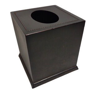 Brushed Bronze Dotted Metal Tissue Holder with Open Bottom Kleenex Box Cover 6"